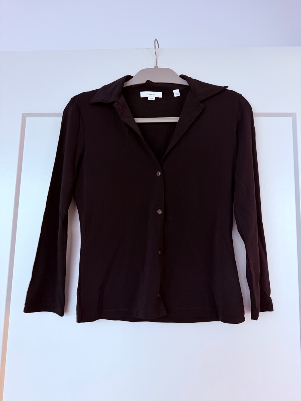 Vince Black Long-Sleeve Button-Down Shirt